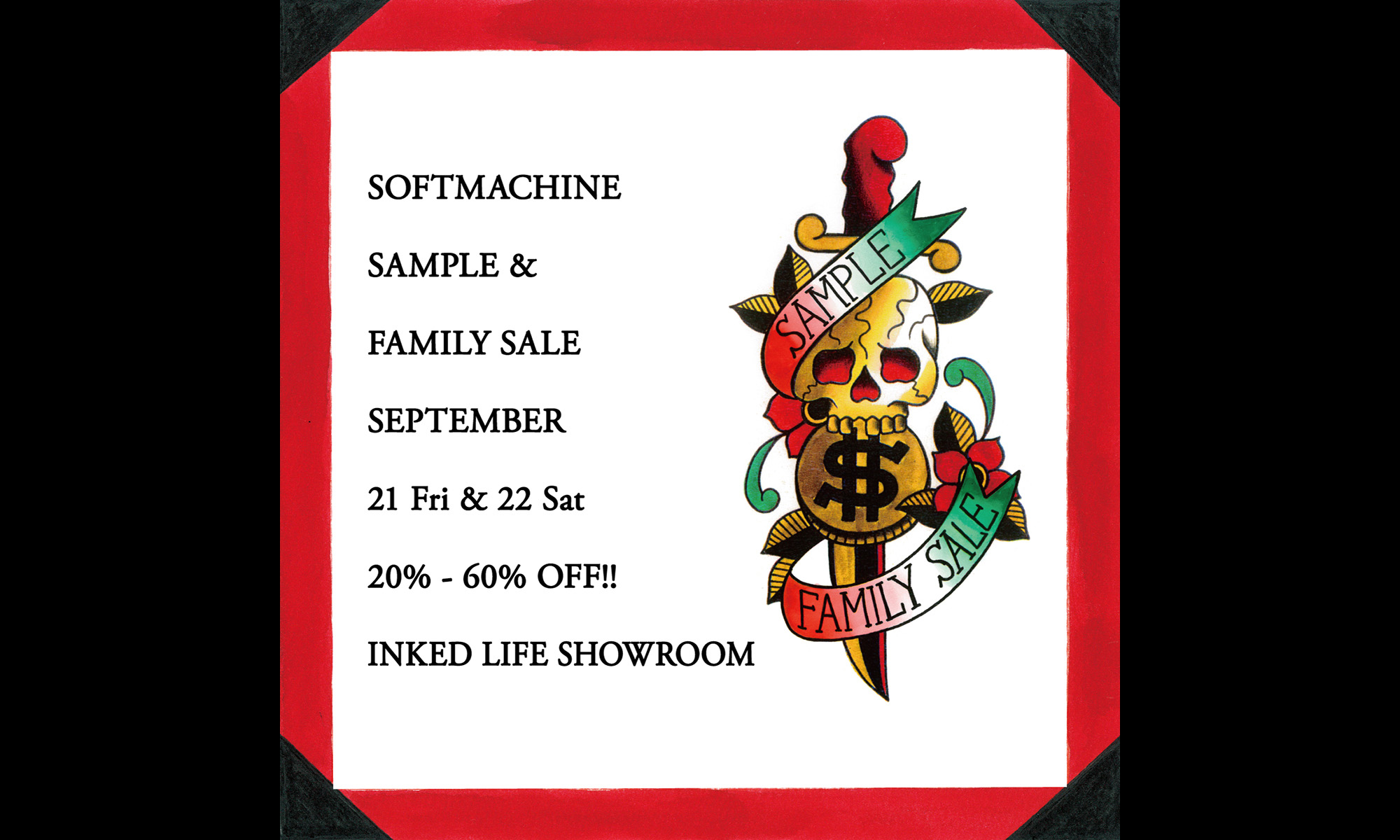 お値打ち価格でアイテムをゲット！　SOFTMACHINE -SAMPLE & FAMILY SALE-